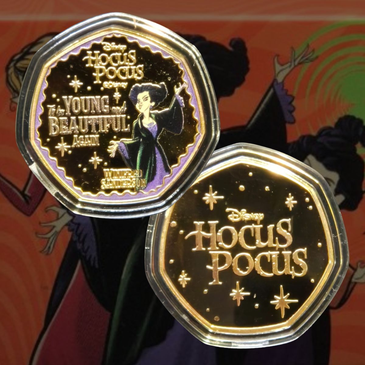 Disney Hocus Pocus Gold Plated Commemorative Medallion Boxset