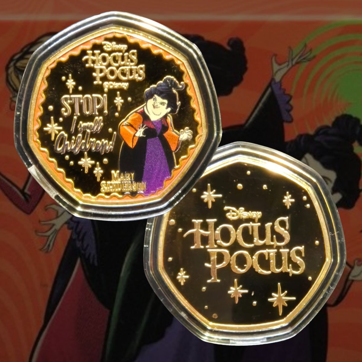 Disney Hocus Pocus Gold Plated Commemorative Medallion Boxset
