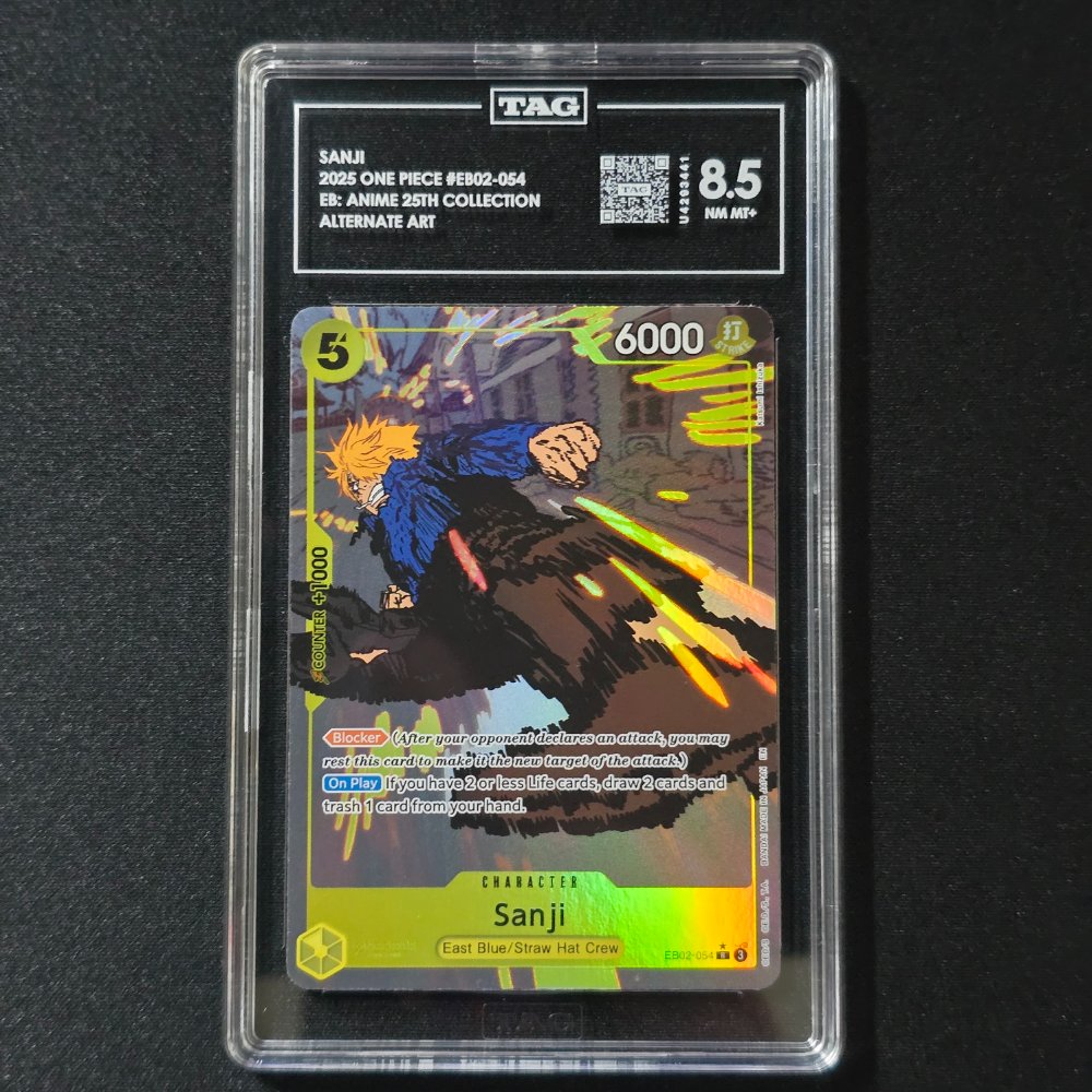 2025 One Piece - Sanji - Alternate Art Rare - EB02-054 - TAG Near Mint to Mint+ 8.5