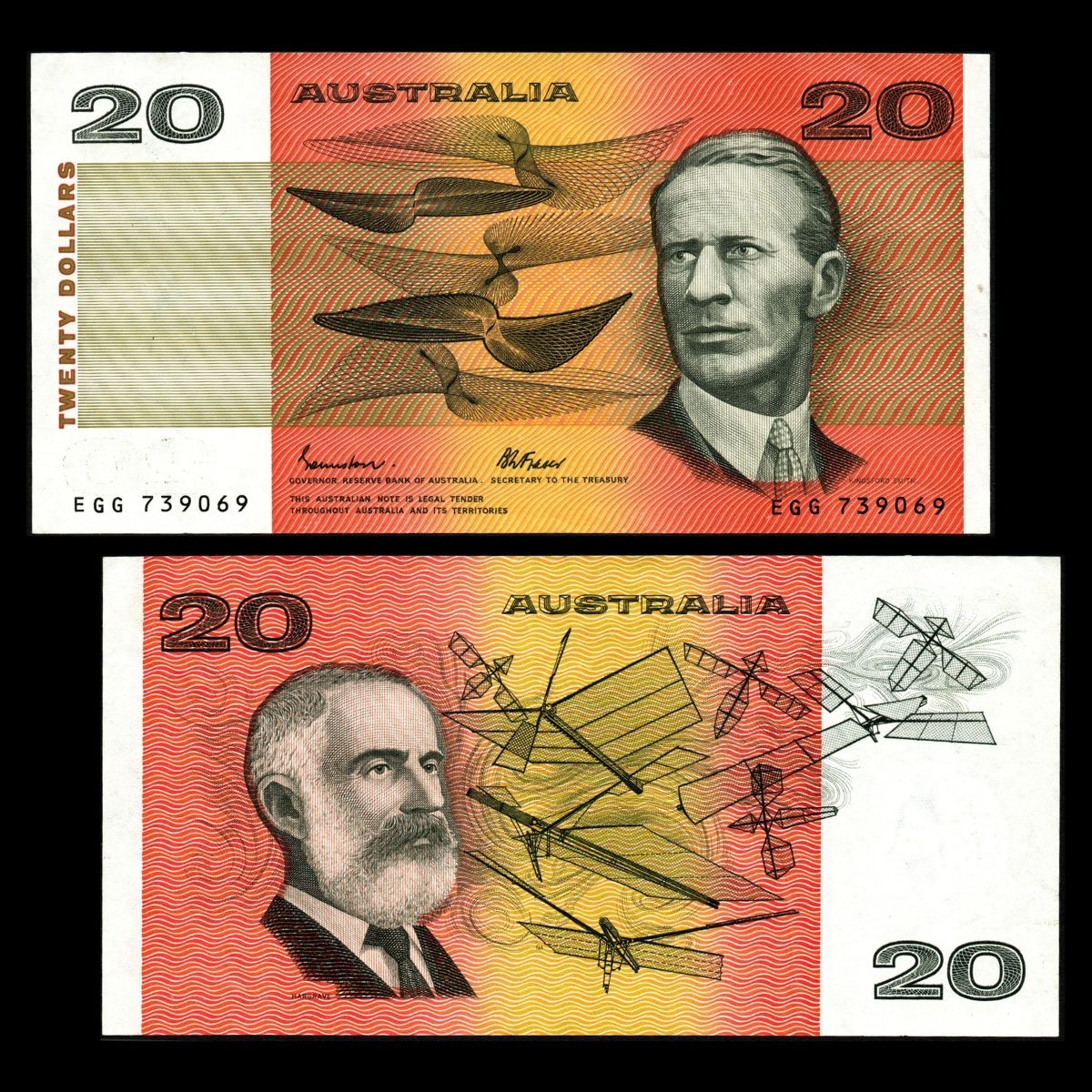 1985 $20 Johnstone/Fraser OCRB Serial EGG General Prefix R409a Very Fine