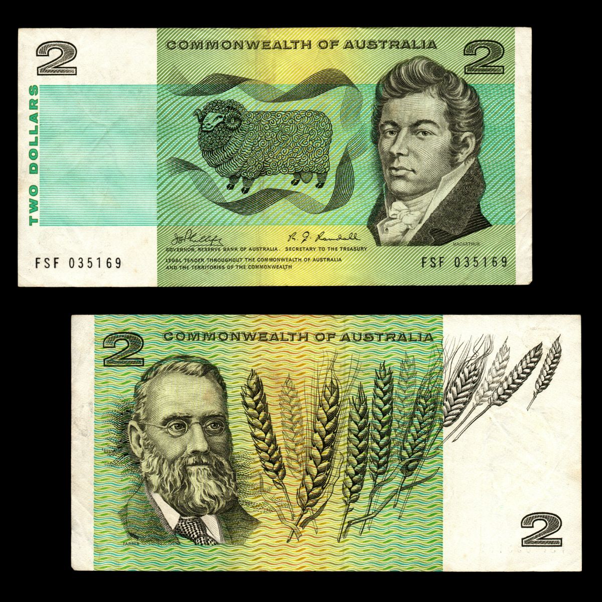 1968 $2 Phillips/Randall CoA General Prefix R83 Fine