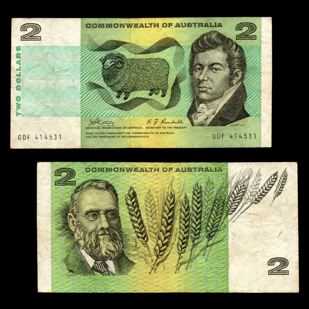 1968 $2 Phillips/Randall CoA General Prefix R83 Fine