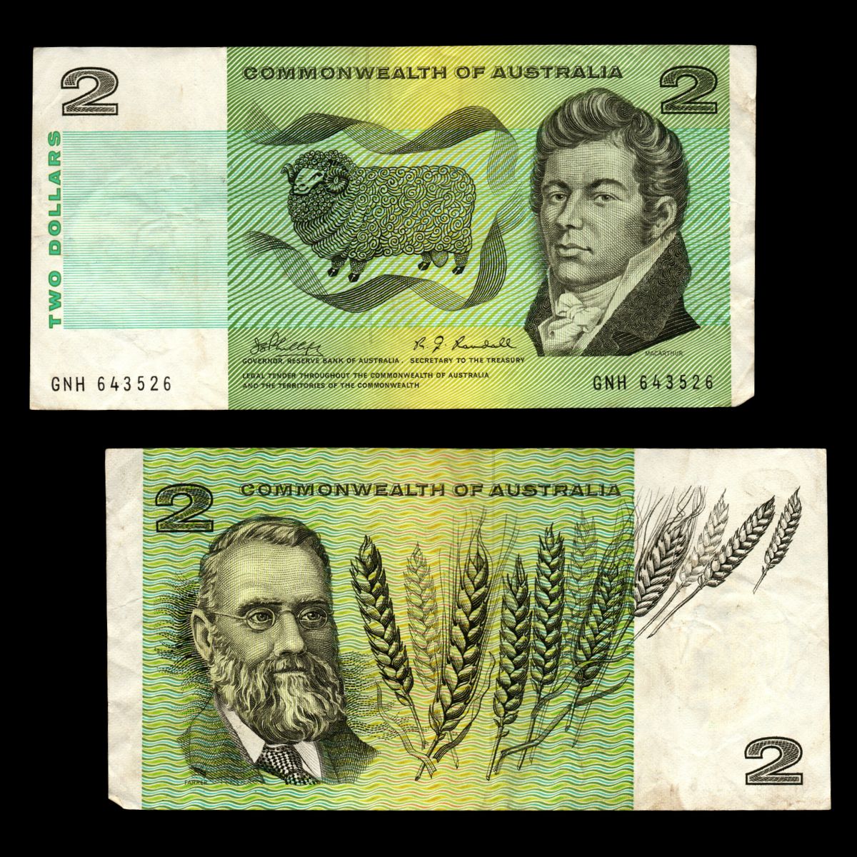 1968 $2 Phillips/Randall CoA General Prefix R83 Fine