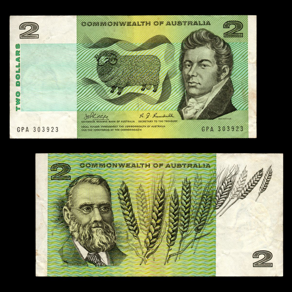1968 $2 Phillips/Randall CoA General Prefix R83 Fine