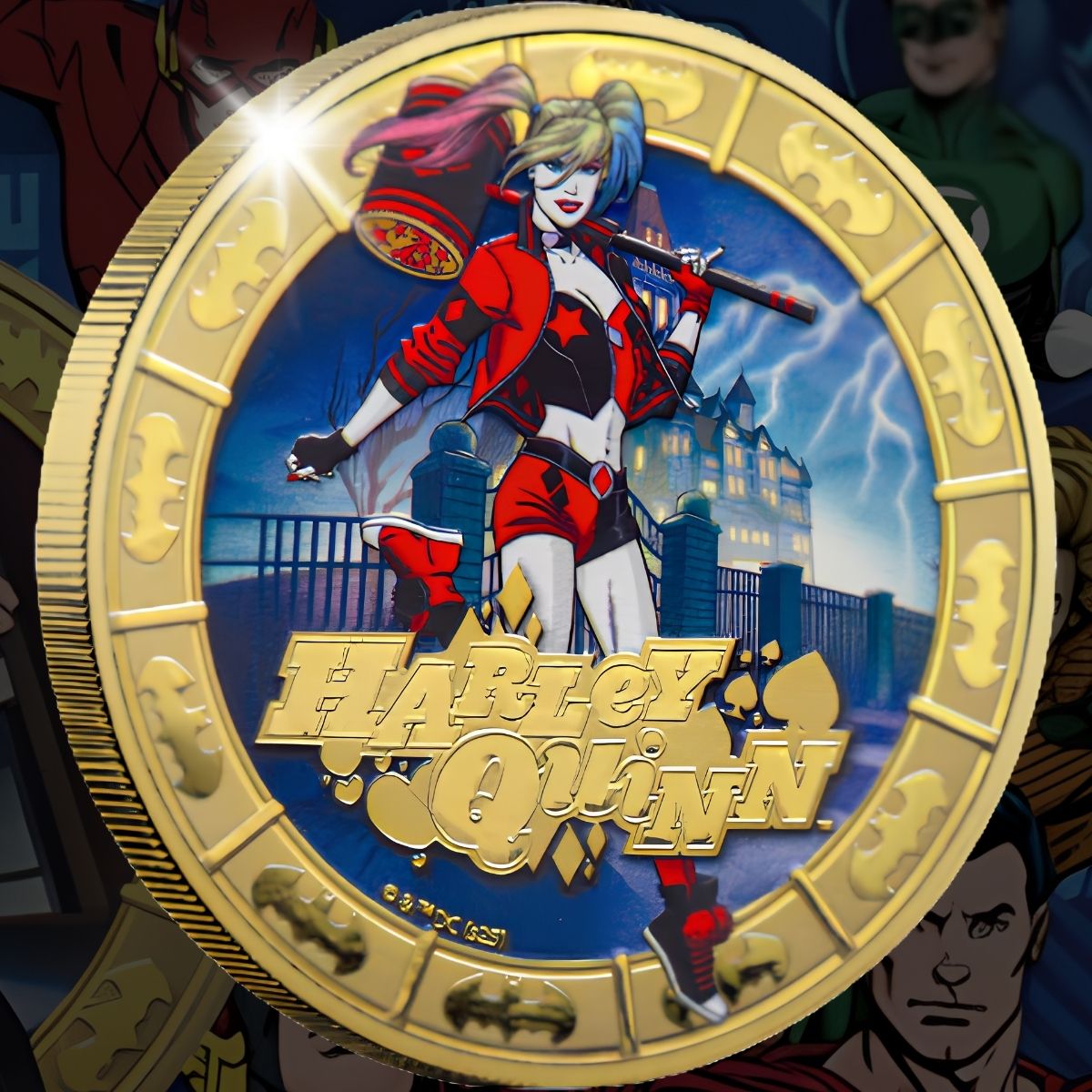 2025 Solomon Islands 50c DC Harley Quinn Gold Plated 27.5g CN Coin in Card