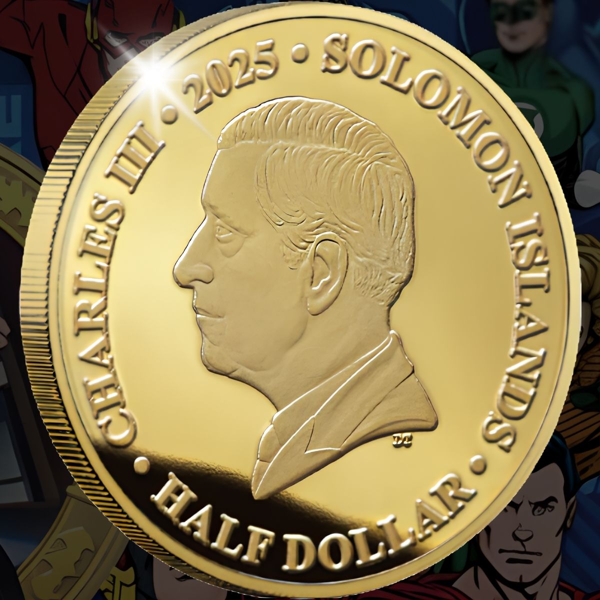 2025 Solomon Islands 50c DC Joker Gold Plated 27.5g CN Coin in Card