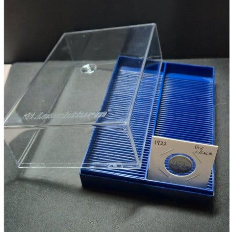 Lighthouse Plastic Box for 100 2x2 Coin Holders - Blue