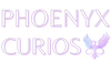Logo of PHOENYX CURIOS with a stylized phoenix on a white background