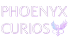 Logo of PHOENYX CURIOS with a stylized phoenix on a white background
