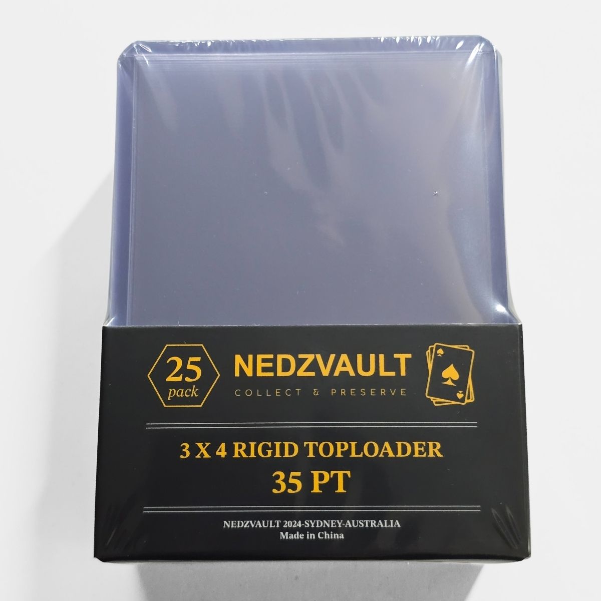 Nedz Vault 35pt Top Loaders 25 Pack – Ultra‑Clear 3"x4" Rigid TCG Card Protectors