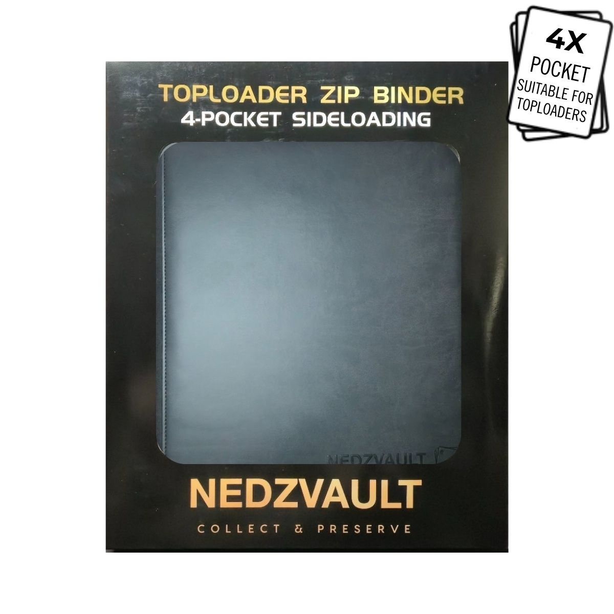 Nedz Vault 4 Pocket Toploader Binder – 112 Slot Side‑Loading Zip Storage