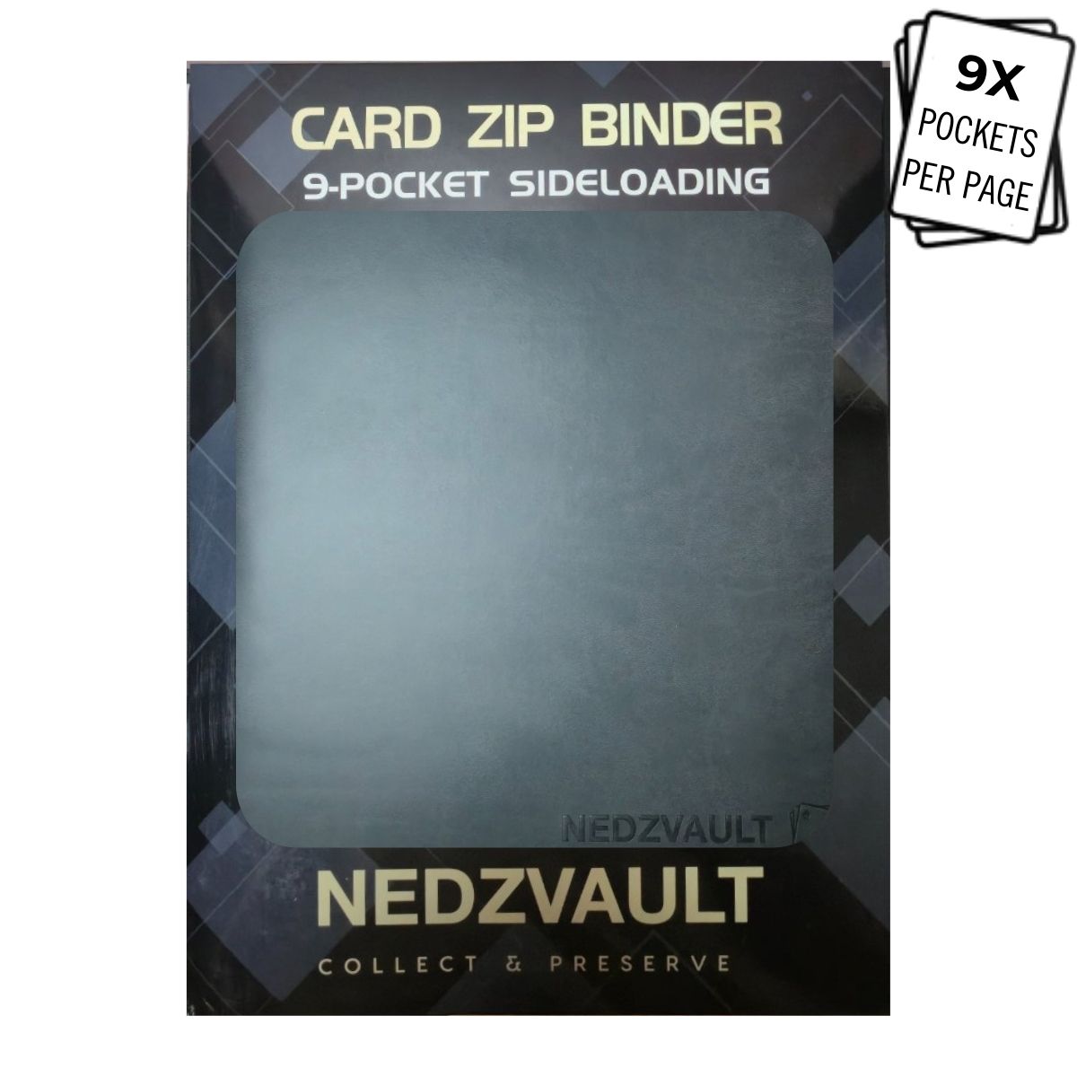 Nedz Vault 9 Pocket Card Binder – 360 Slot Side‑Loading Zip TCG Storage