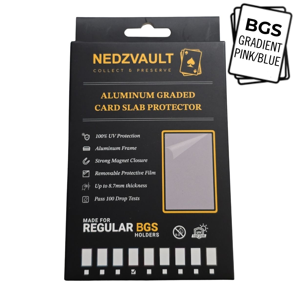 Aluminium Graded Card Slab Protector (BGS) – GRADIENT PINK/BLUE