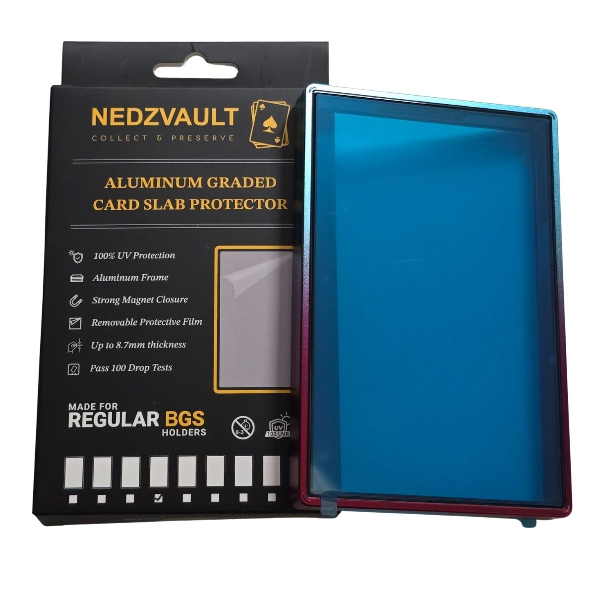 Aluminium Graded Card Slab Protector (BGS) – GRADIENT PINK/BLUE