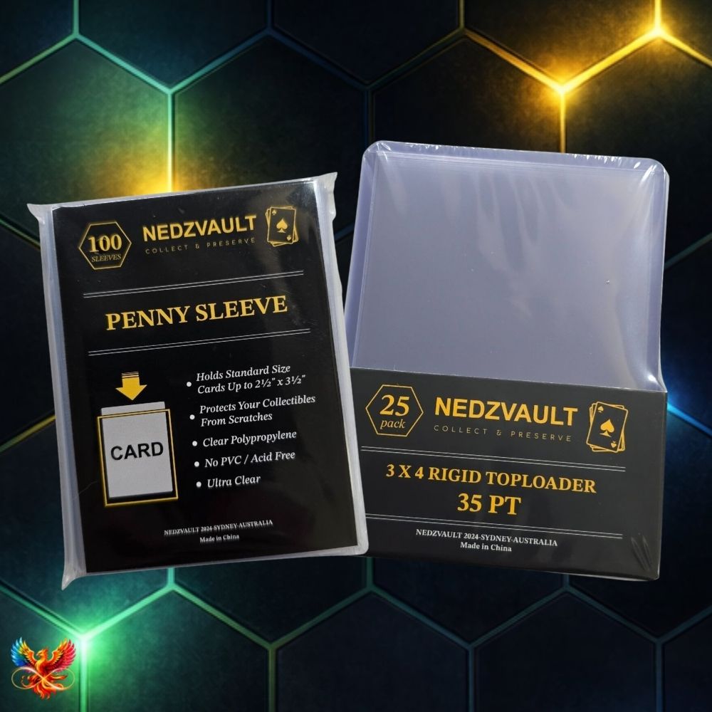 Nedz Vault Protection Bundle – Penny Sleeves (100 Pack) + 35pt Top Loaders (25 Pack)
