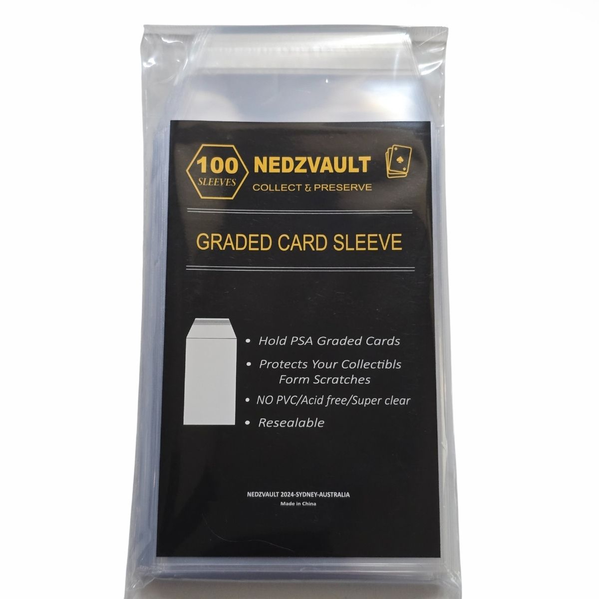 Nedz Vault Graded Card Sleeve (PSA) – Resealable Ultra‑Clear Slab Protector