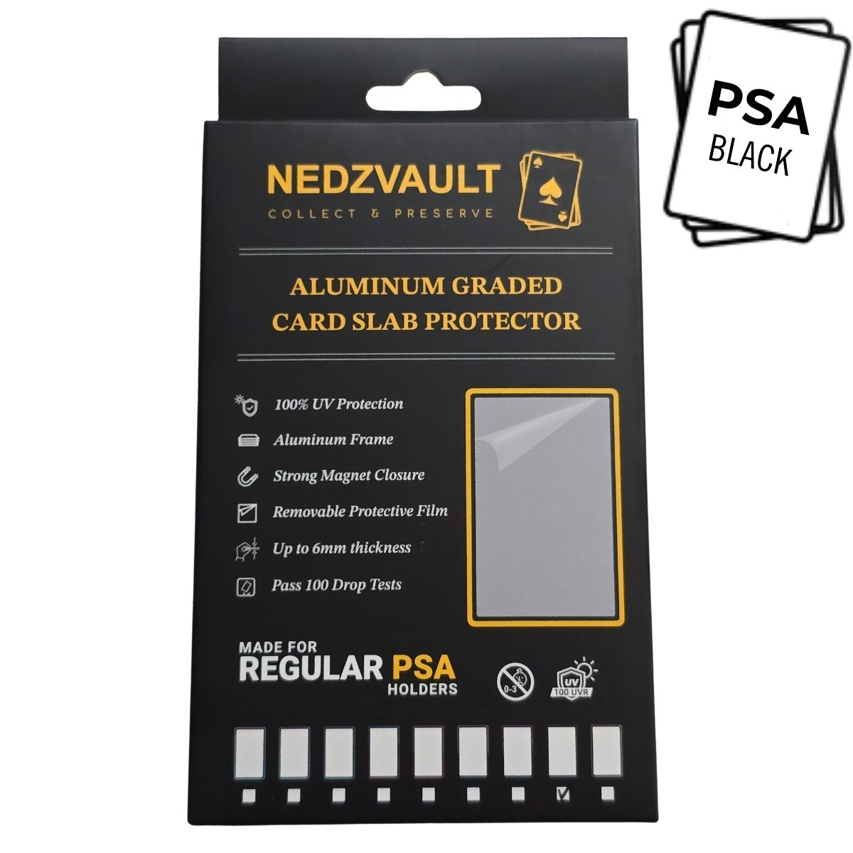 Aluminium Graded Card Slab Protector (PSA) – BLACK