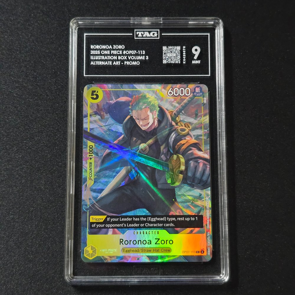 2025 One Piece - Roronoa Zoro - Uncommon Promo [IB-03] - OP07-113 - TAG Mint 9