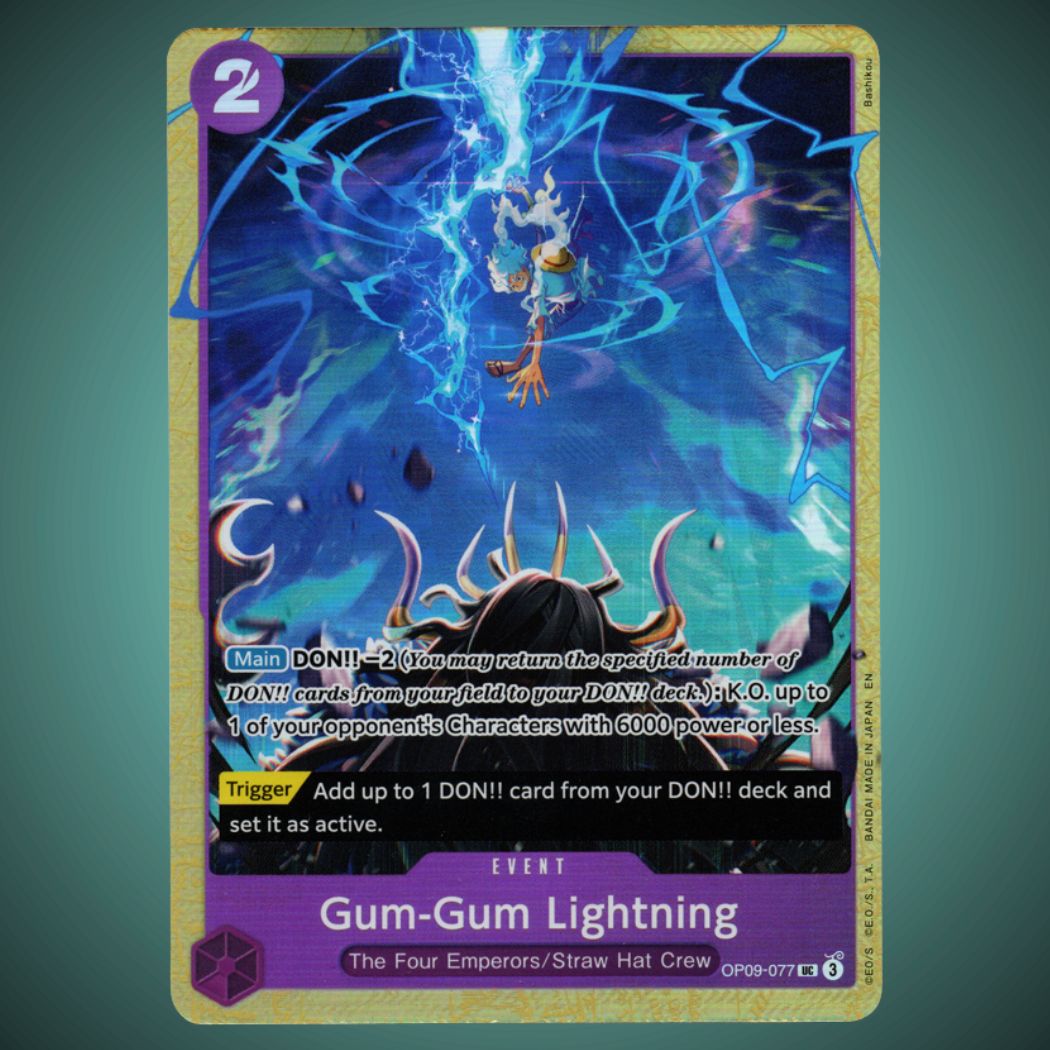 OP09-077 – OP-PR – Gum-Gum Lightning – Promo Uncommon – One Piece TCG