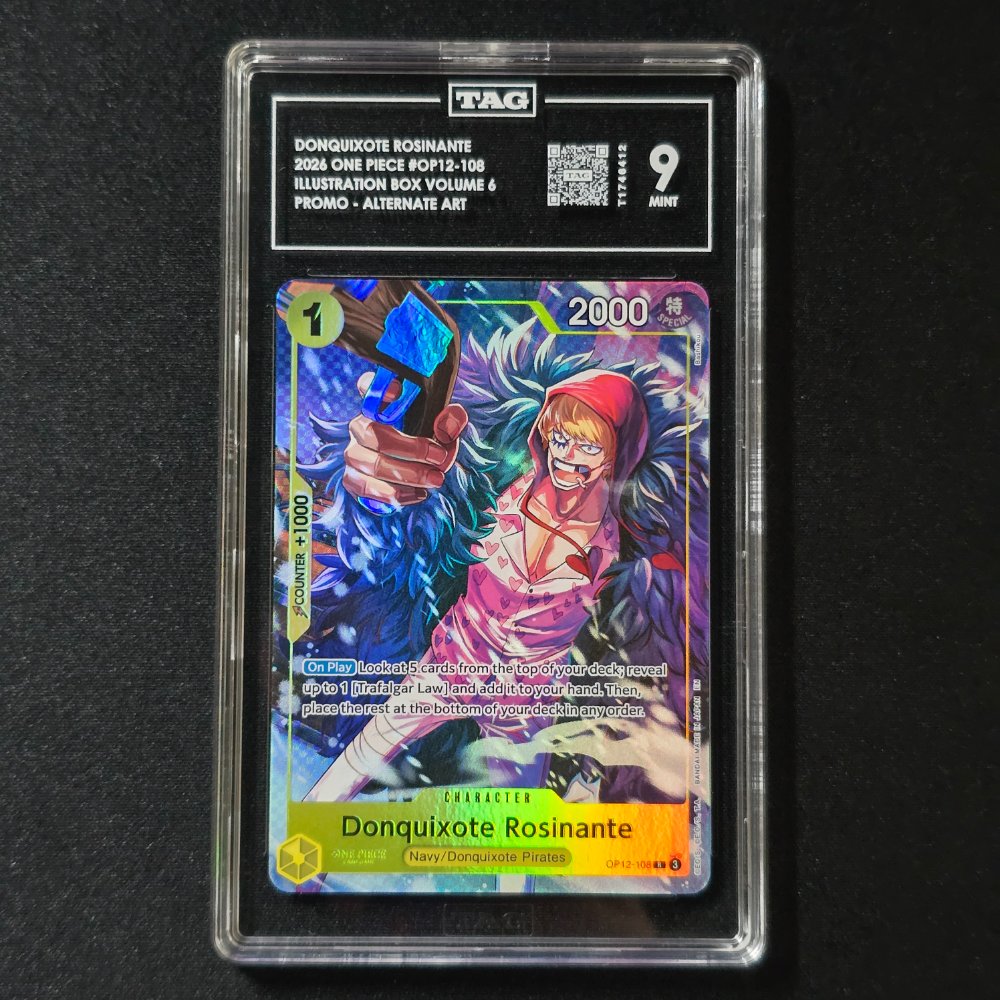 2026 One Piece - Donquixote Rosinante - Rare Promo [IB-06] - OP12-108 - TAG Mint 9