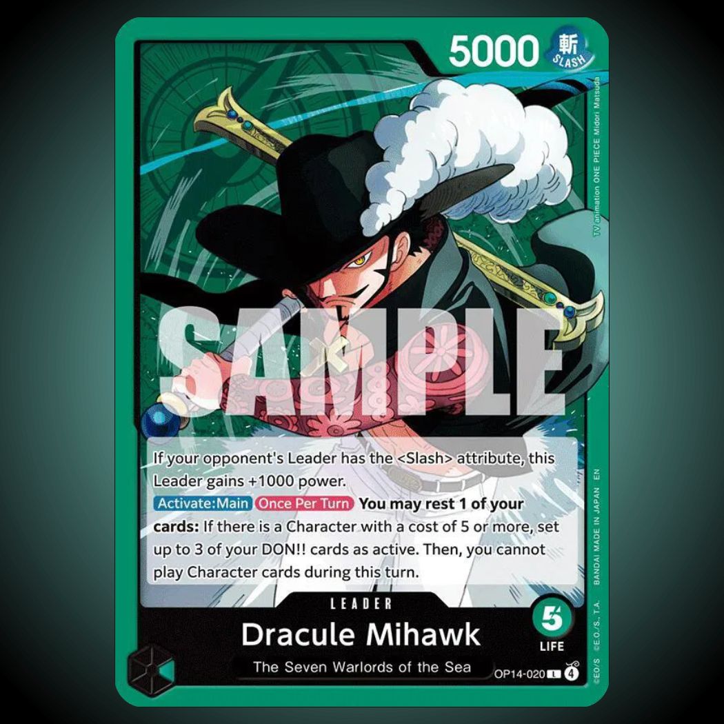 OP14-020 – Dracule Mihawk – Leader – English One Piece