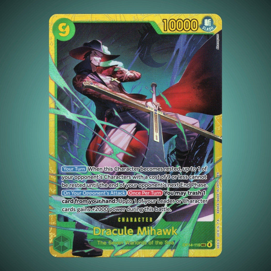 OP14-119 – Dracule Mihawk – Secret Rare – One Piece TCG