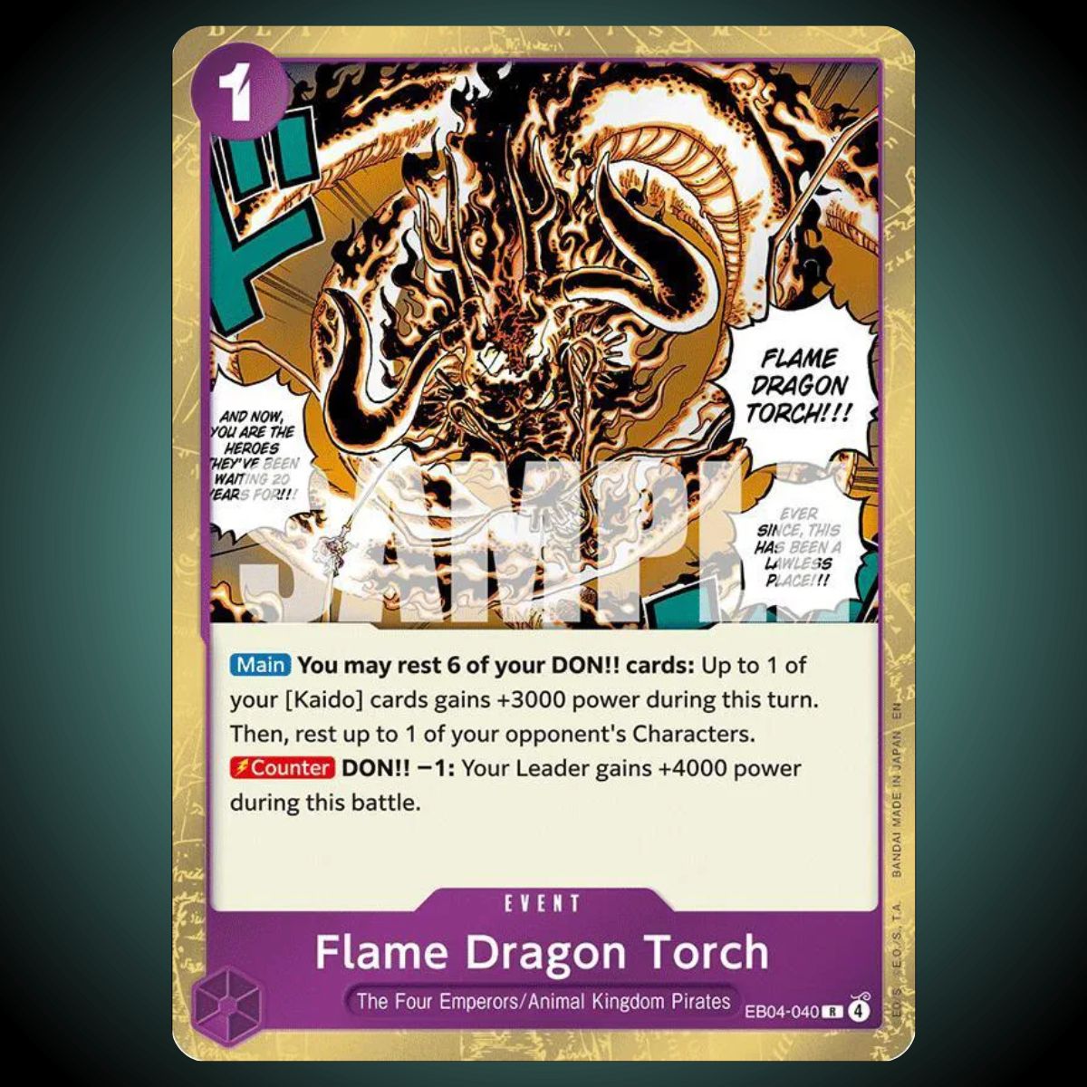 OP14 / EB04-040 – Flame Dragon Torch Event Card – Rare – One Piece TCG Single Card