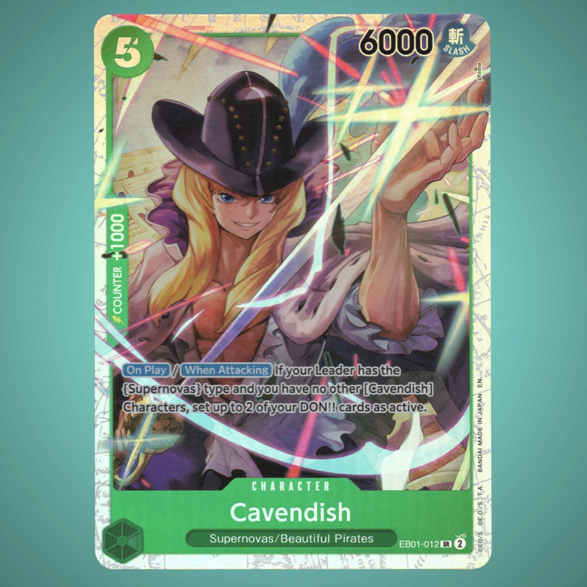 EB01-012 – Cavendish – Super Rare [Reprint] – One Piece TCG
