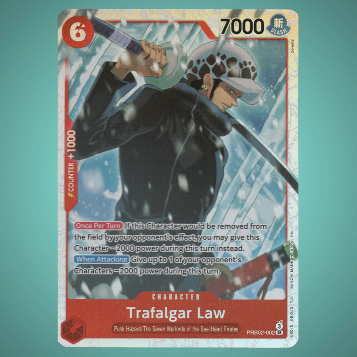 PRB02-002 – Trafalgar Law – Super Rare – One Piece TCG