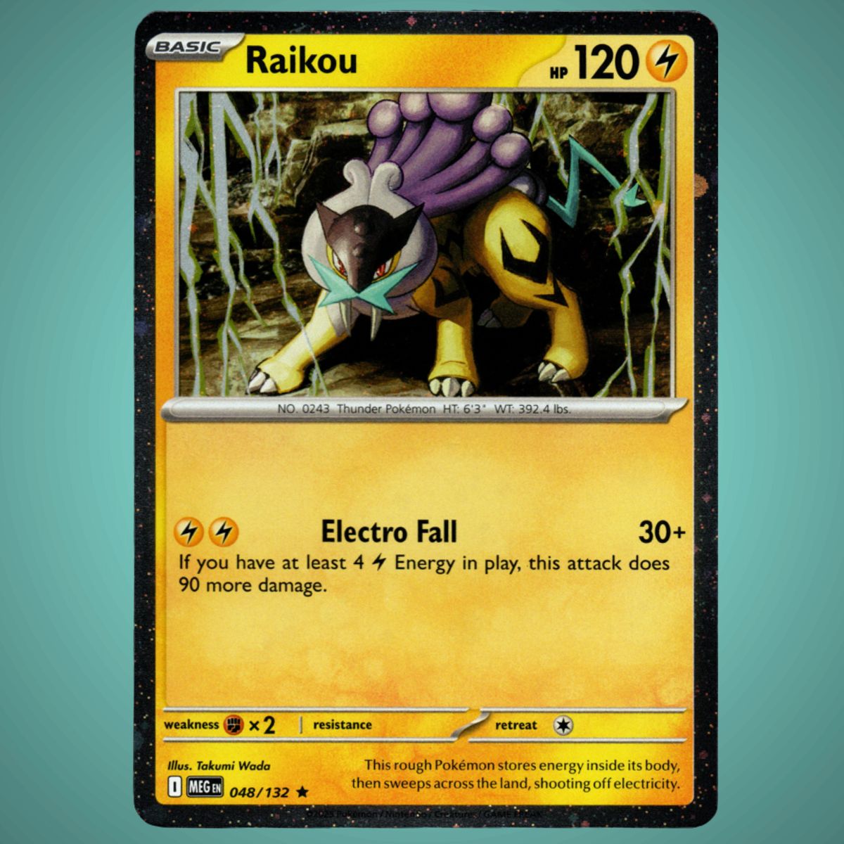 Mega Evolution Promo - 048/132- Raikou – Cosmo Holo English Pokémon TCG