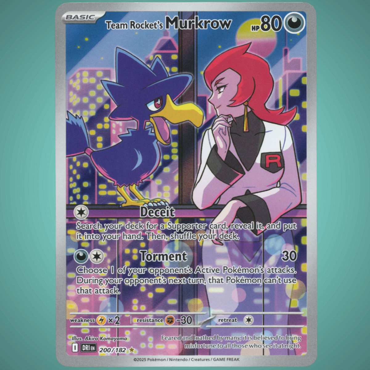 Destined Rivals - 200/182 - Team Rocket's Murkrow - Illustration Rare – English Pokémon TCG