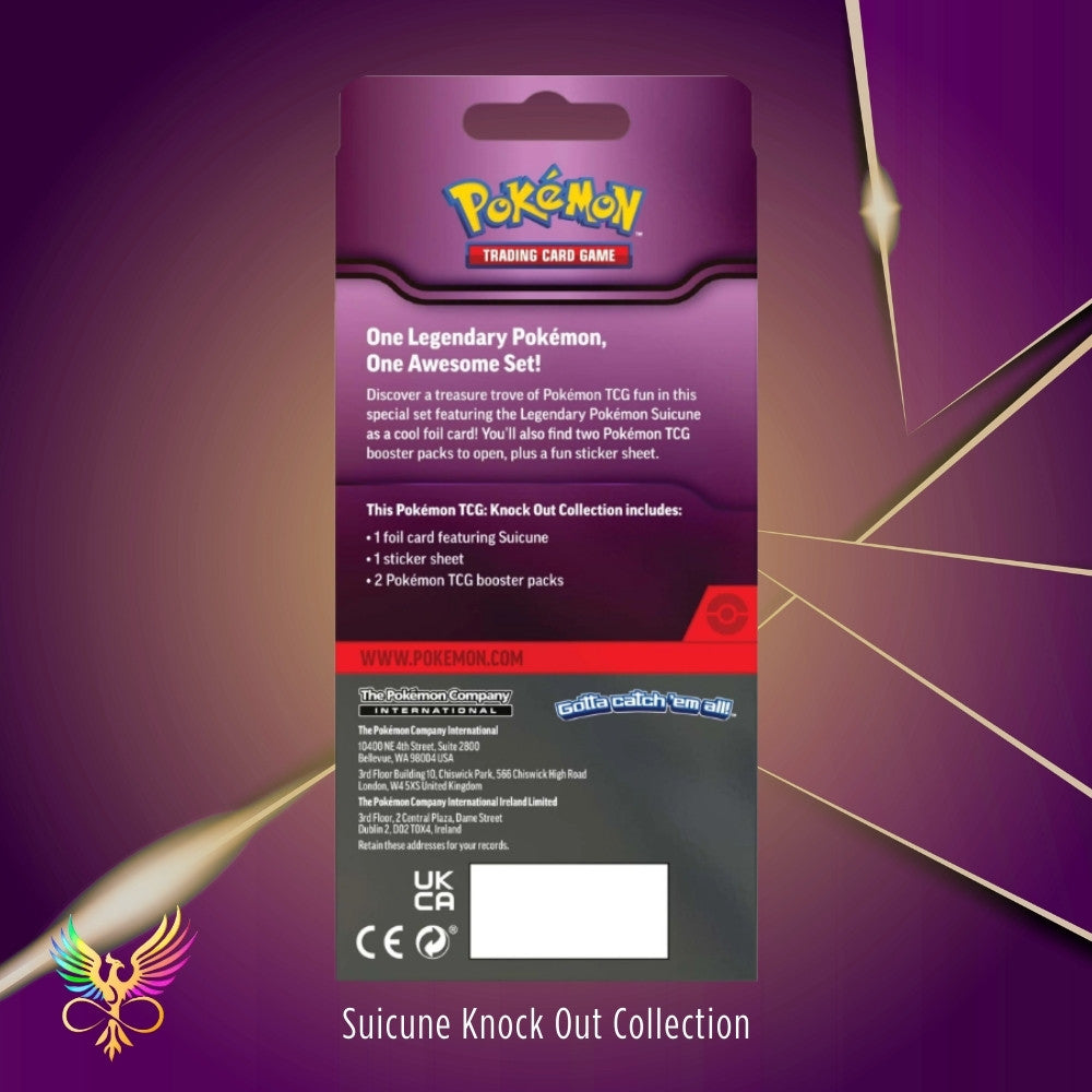 Pokémon TCG: Knock Out Collection Suicune Back of Box