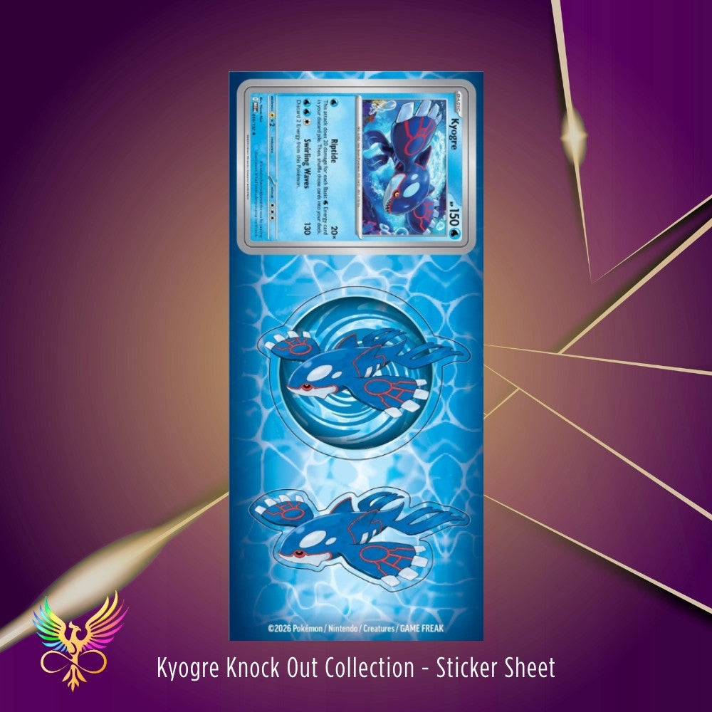 Pokémon TCG: Knock Out Collection Kyogre Sticker Sheet