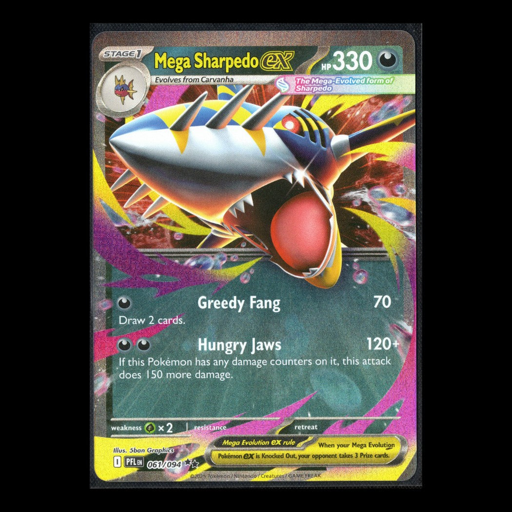 Phantasmal Flames - 061/094 - Mega Sharpedo ex - Double Rare – English Pokémon TCG
