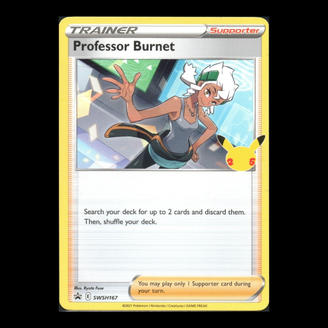Sword & Shield - 167 - (LP) Professor Burnet - 25th Anniversary stamp – English Pokémon TCG