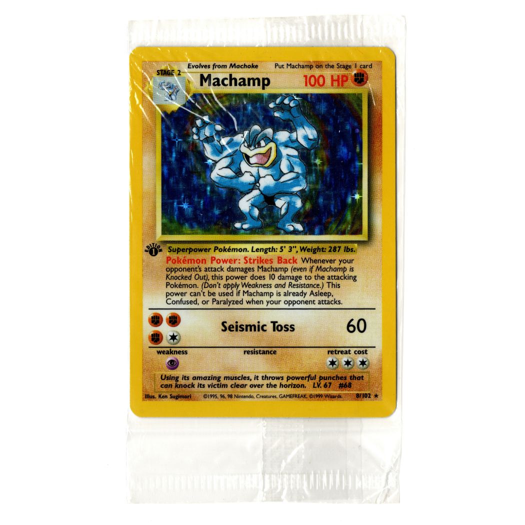 Sealed 1st Edition Unlimited - Machamp - Holo Rare 8/102 – English Pokémon TCG