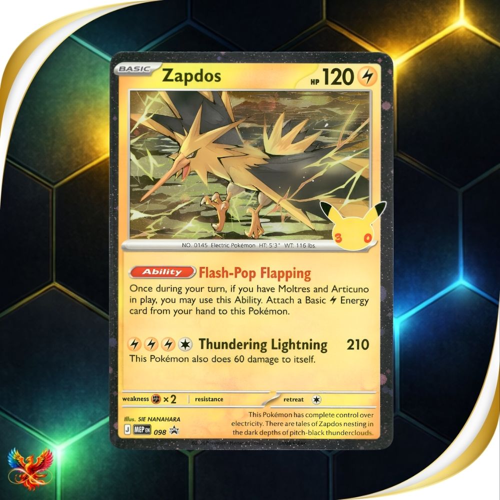 30th Celebrations Promo - 098 - Zapdos - Black Star Promo – English Pokémon TCG