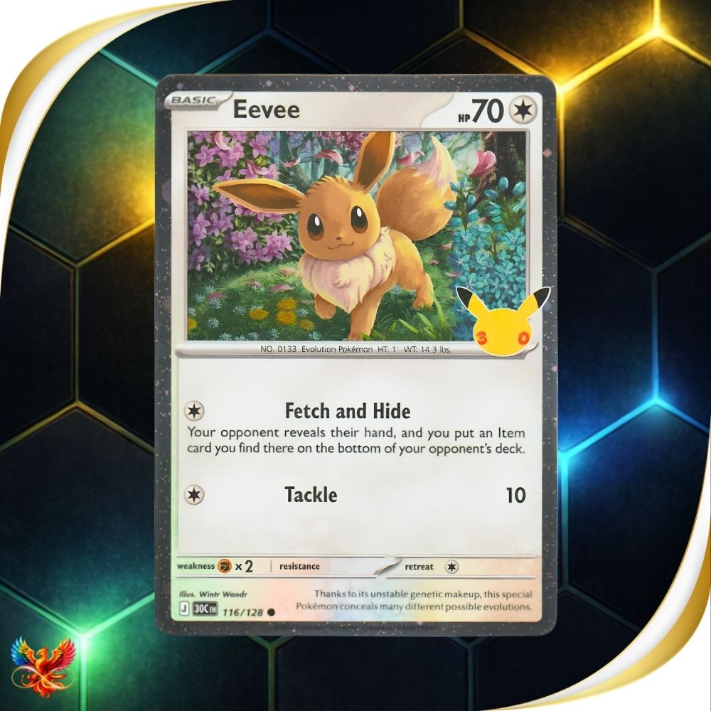 30th Celebrations Promo - 116/128 - Eevee – Cosmo Holo English Pokémon TCG
