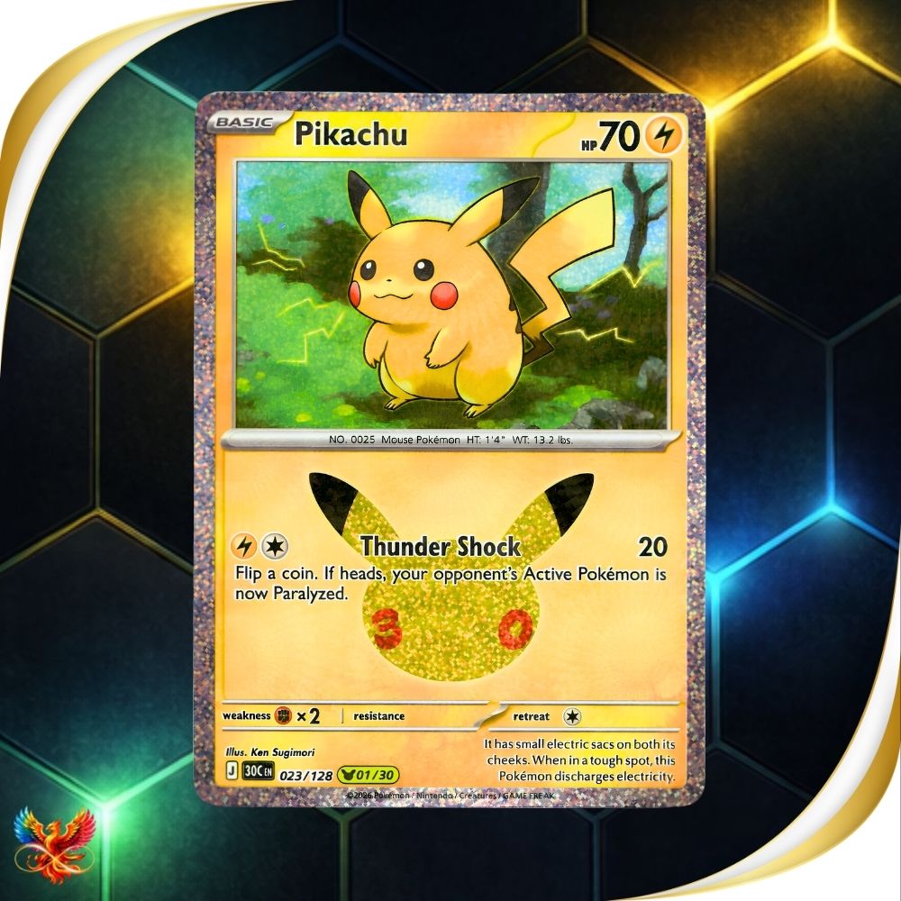 30th Celebrations - 023/128 - Pikachu - Pikachu Rare 01/30 - English Pokémon TCG