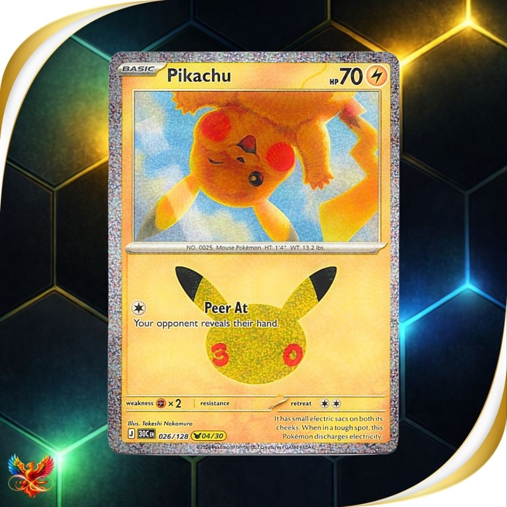 30th Celebrations - 026/128 - Pikachu - Pikachu Rare 04/30 - English Pokémon TCG