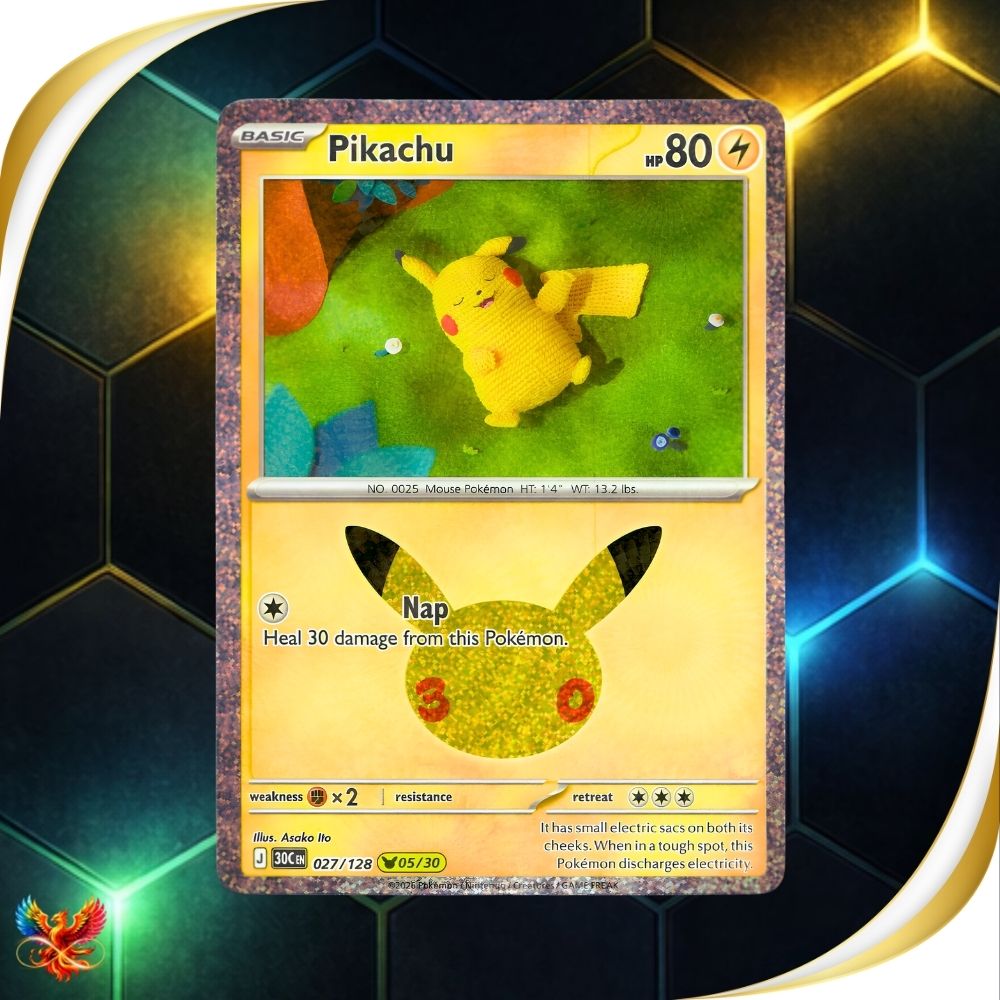 30th Celebrations - 027/128 - Pikachu - Pikachu Rare 05/30 - English Pokémon TCG