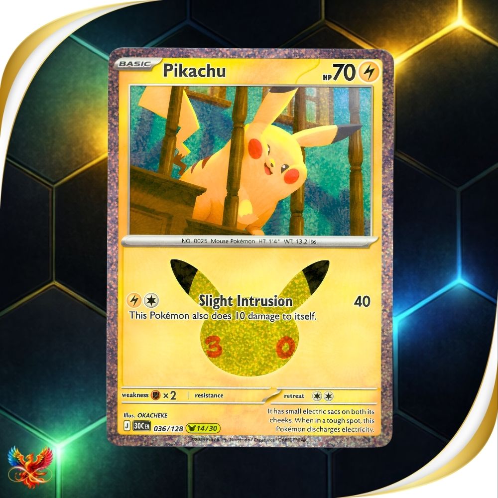 30th Celebrations - 036/128 - Pikachu - Pikachu Rare 14/30 - English Pokémon TCG