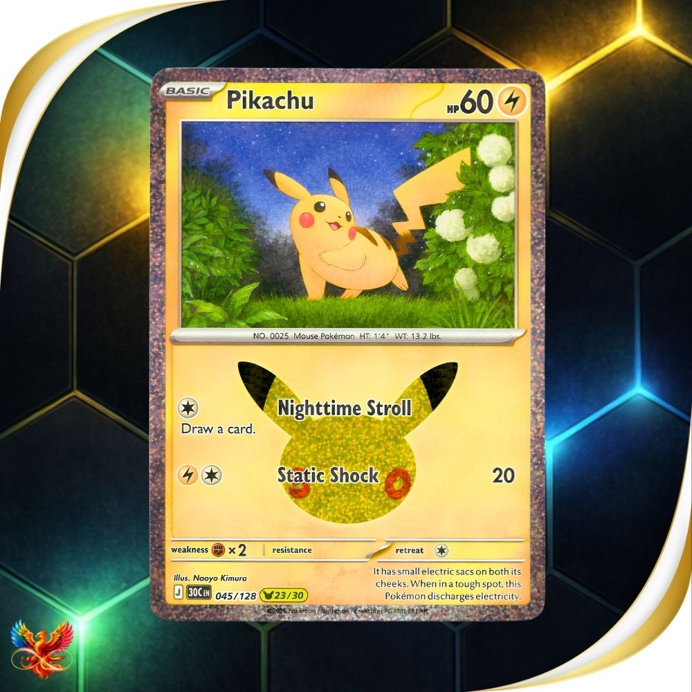 30th Celebrations - 045/128 - Pikachu - Pikachu Rare 23/30 - English Pokémon TCG