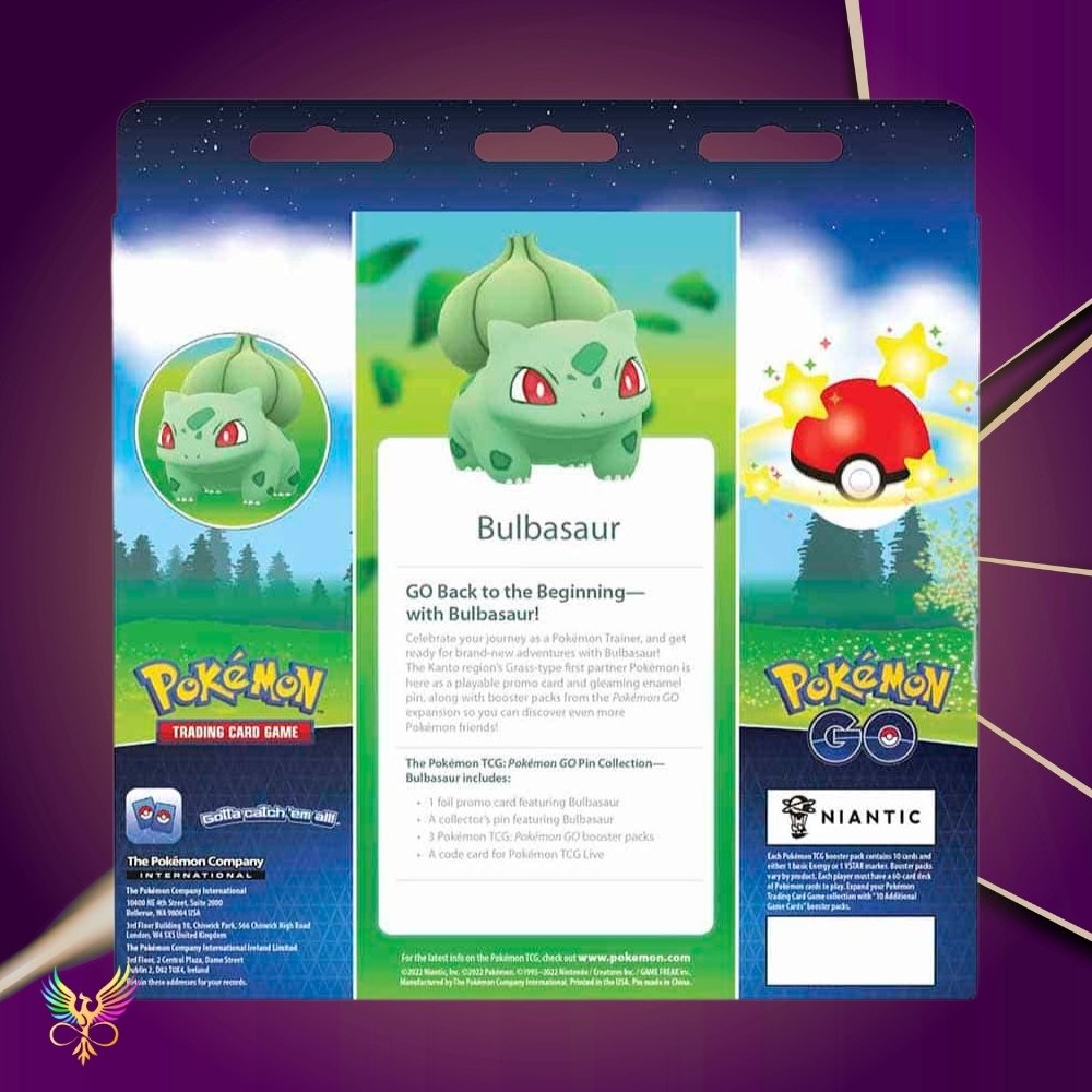 Pokémon TCG: Pokémon GO Pin Collection Bulbasaur back of box