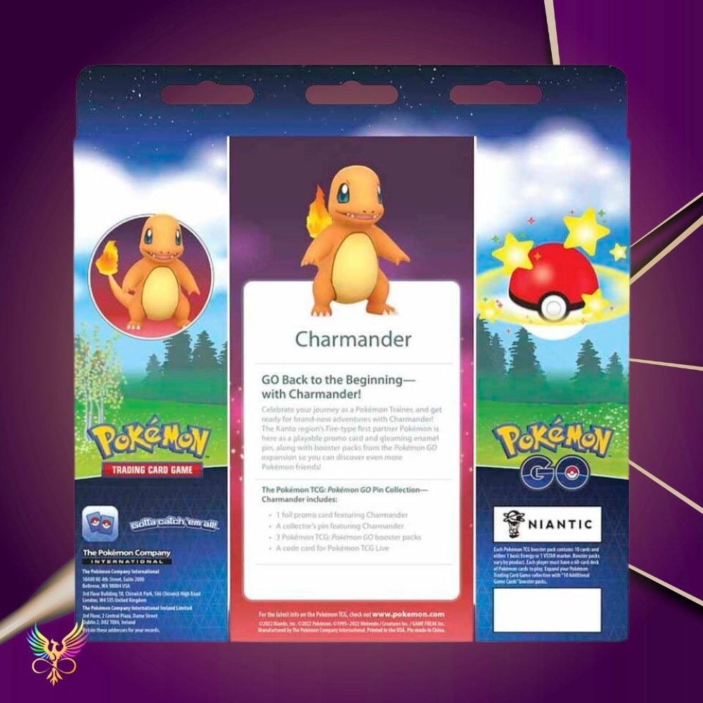 Pokémon TCG: Pokémon GO Pin Collection Charmander back of box