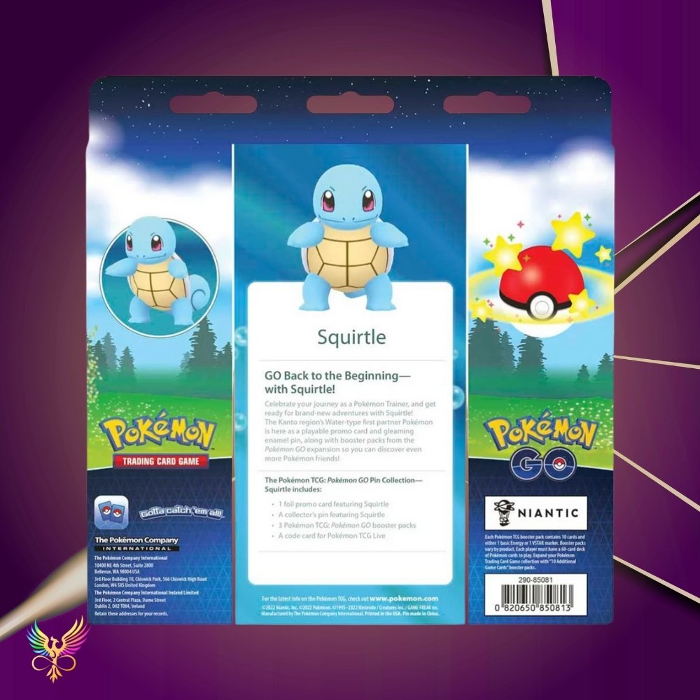 Pokémon TCG: Pokémon GO Pin Collection Squirtle back of box