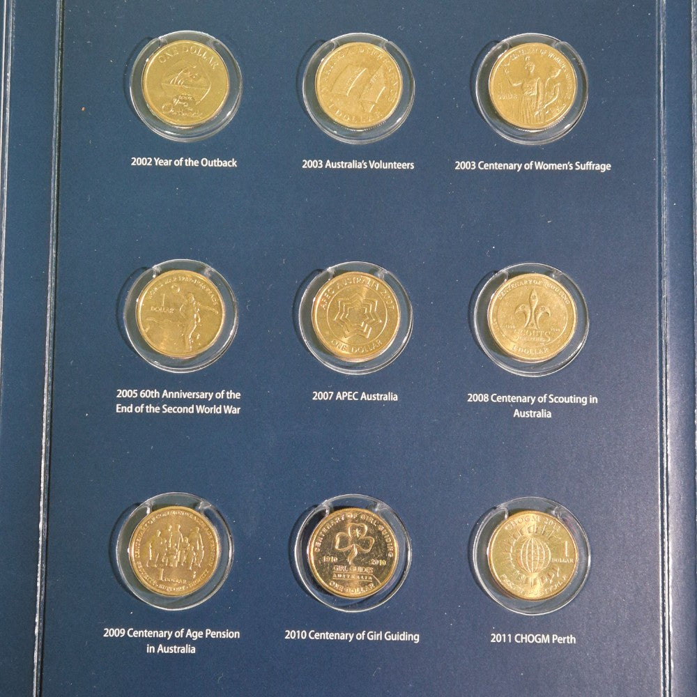 Royal Australian Mint $1 Coin Collection Folder with 29x circulated $1 coins and nifc designs page 2