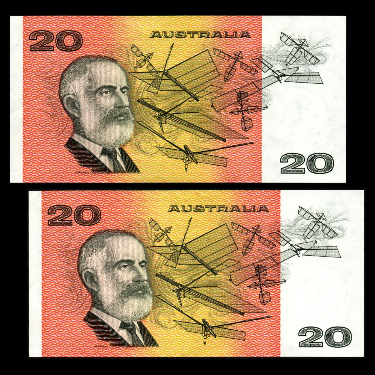 1985 $20 Johnstone/Fraser OCRB Serial Consecutive Pair General Prefix R409a Very Fine Plus