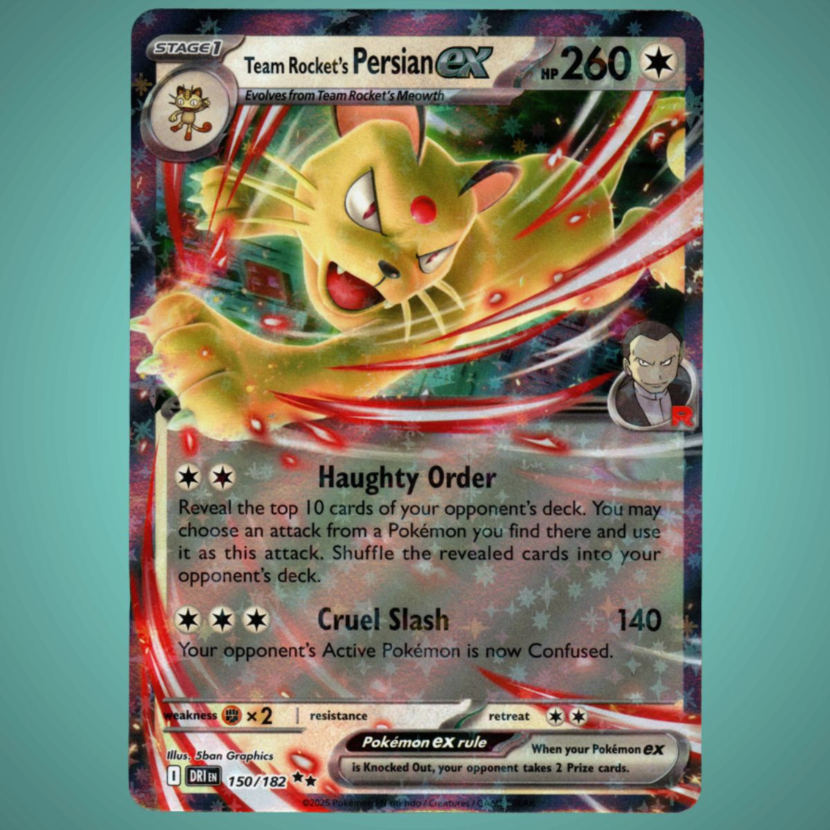 Destined Rivals - 150/182 - Team Rocket's Persian EX - Double Rare - English Pokémon TCG