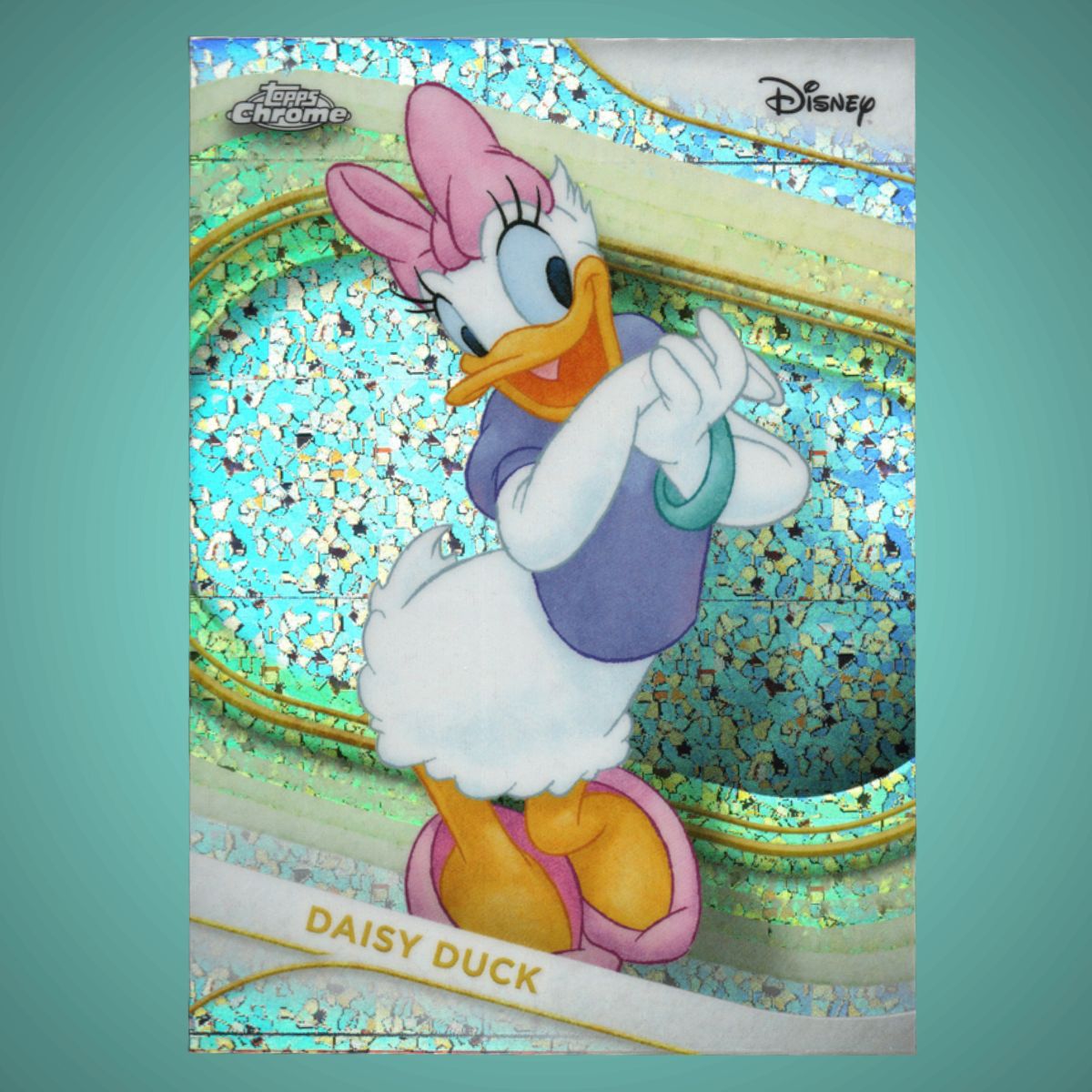 2025 Topps® Chrome Disney #40 Daisy Duck Mini Diamonds Refractor